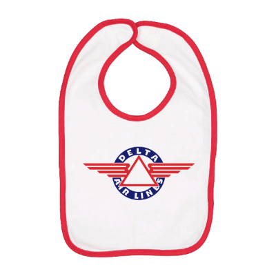 White & Red Contrast Baby Bib