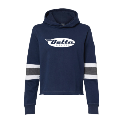 Navy Vintage Stripe Hoodie - Women's Cut