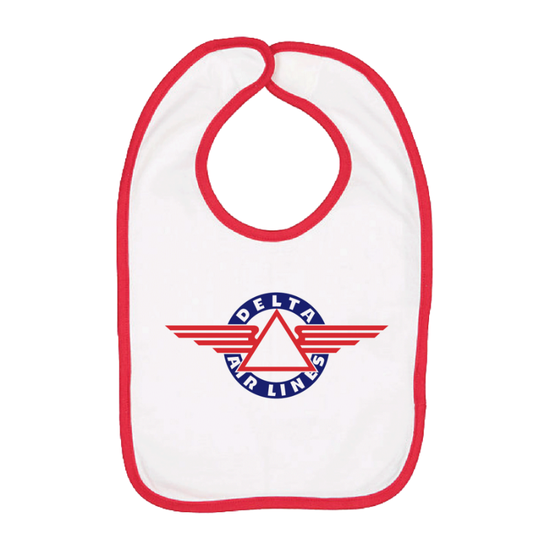 White & Red Contrast Baby Bib